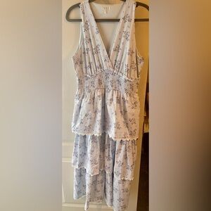 TCEC Light Blue Floral layered Dress